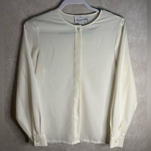 Vintage  Women’s Pendleton Button Down Cream Blouse - Size 6